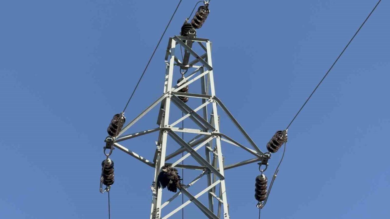 Karabük merkezde dün çıkan orman yangınının yüksek gerilim hattına temas
