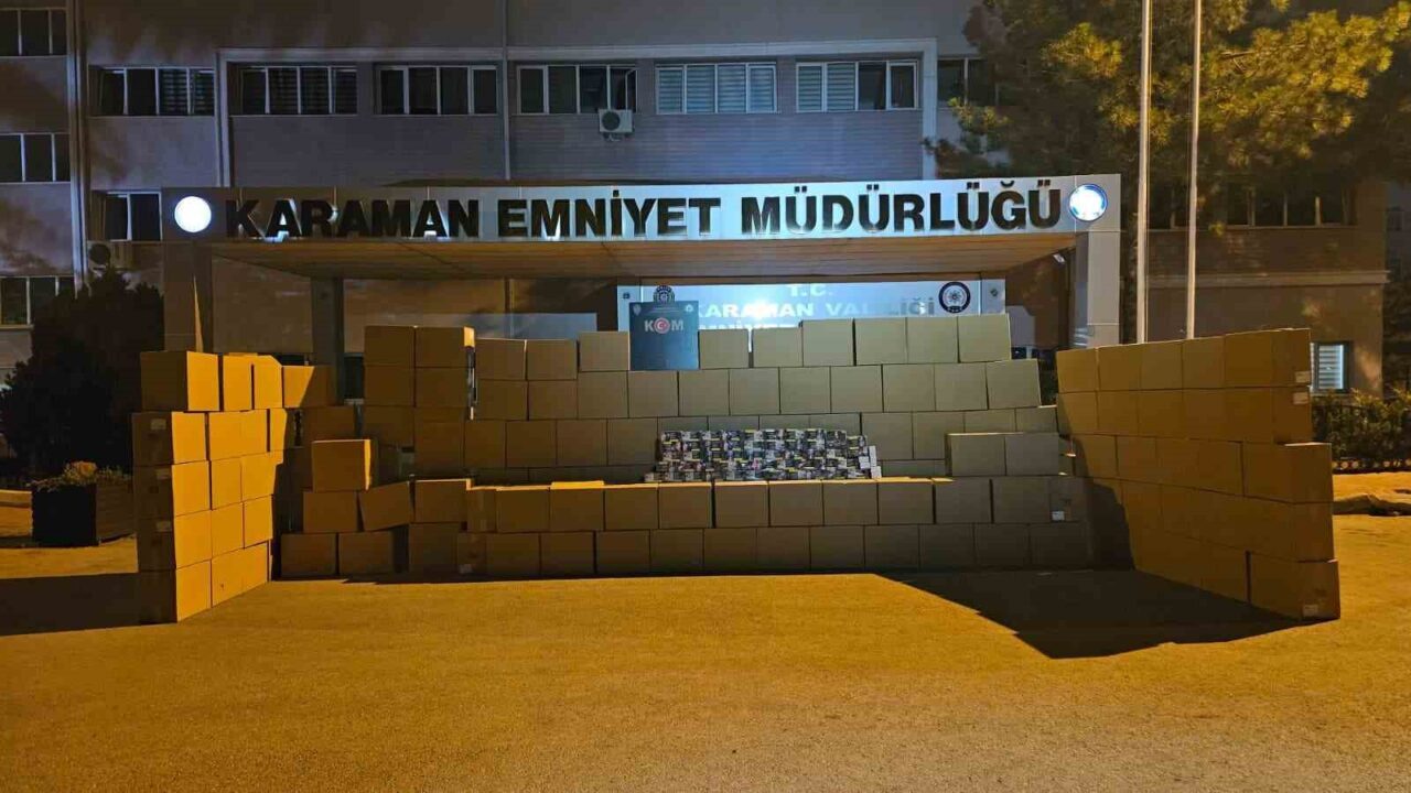 Karaman’da polisin yaptığı asayiş uygulamalarında 3 milyon 300 bin adet
