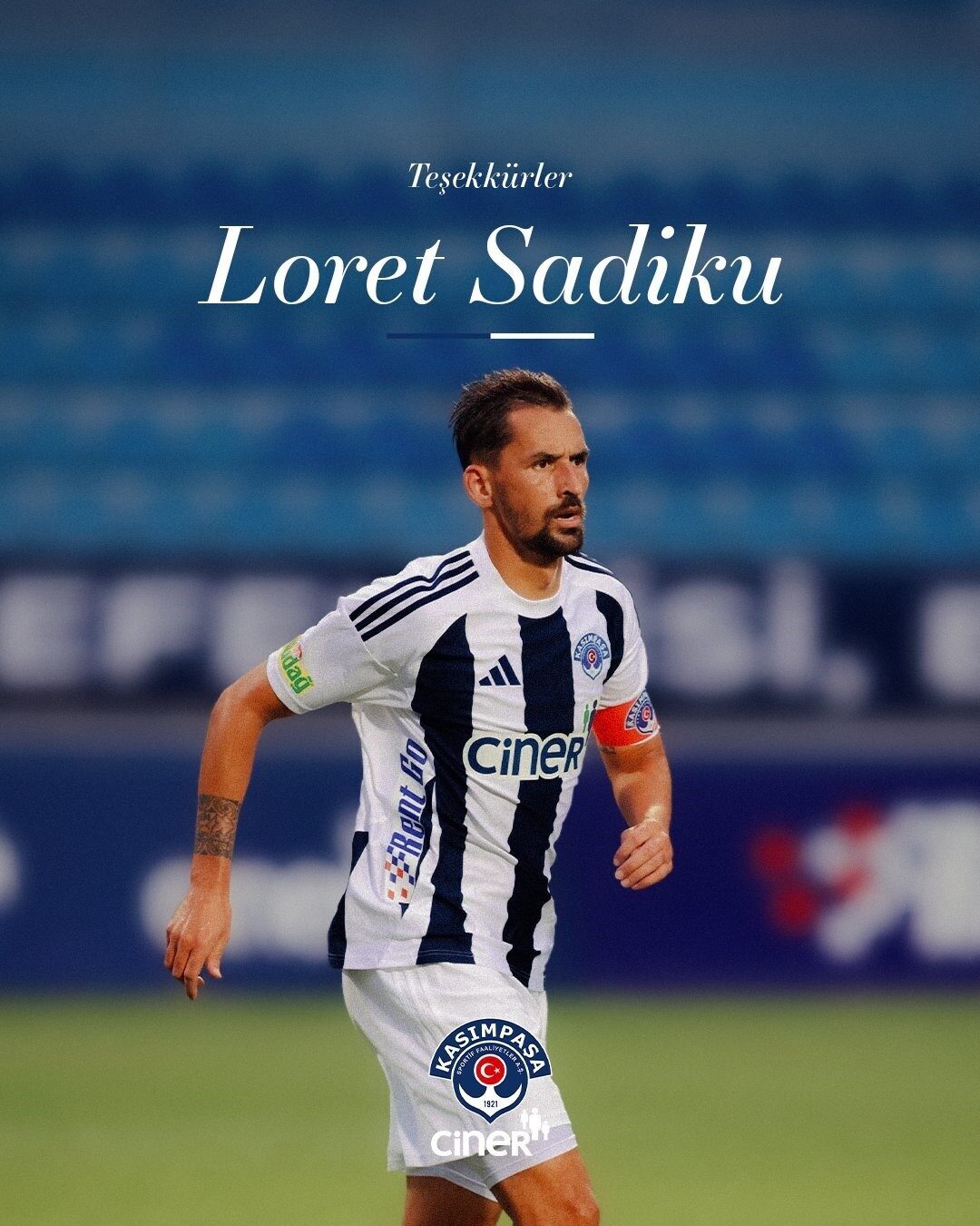 Kasımpaşa, 34 yaşındaki futbolcu Loret Sadiku ile karşılıklı anlaşarak yollarını
