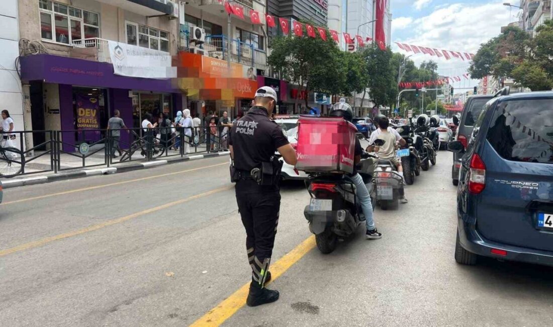 Manisa’da yapılan kask ve kaldırım üzeri motosiklet denetiminde 919 araç