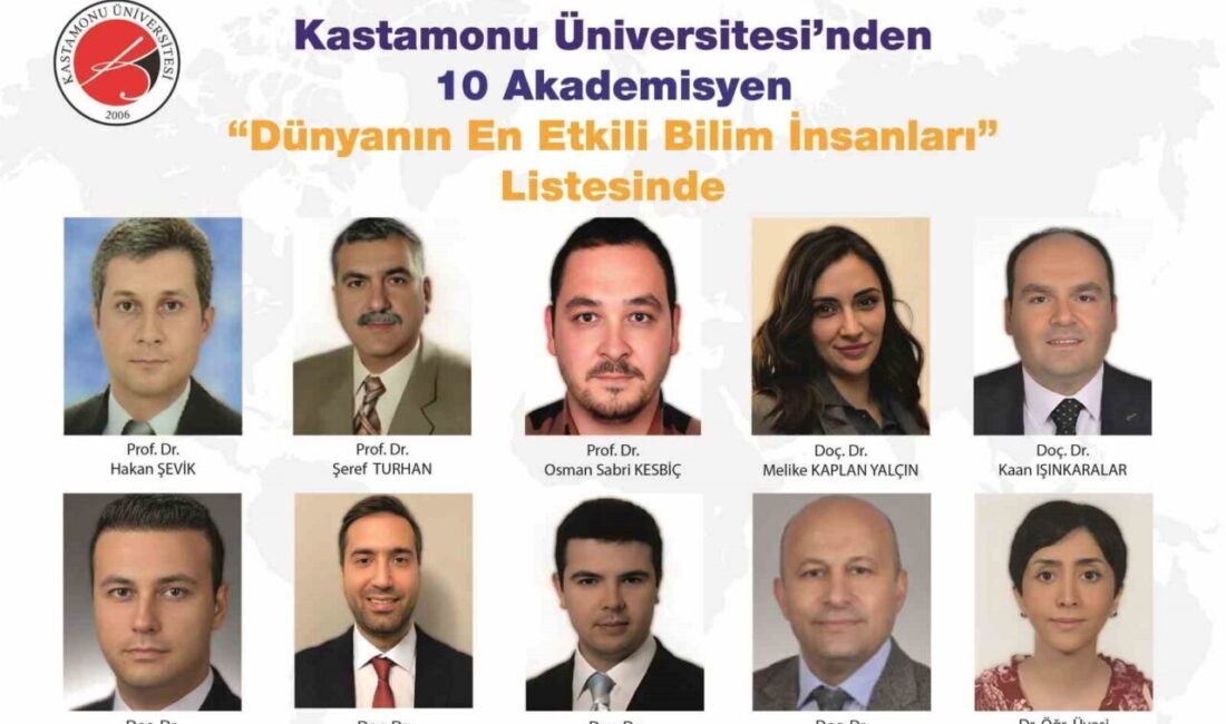 Kastamonu Üniversitesi’nde görev yapan 10 akademisyen, “En Etkili Bilim İnsanları”
