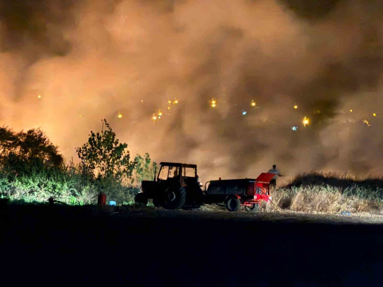 Edirne’nin Keşan ilçesine bağlı Mecidiye köyündeki Adalık Mevkii’nde çıkan yangın,