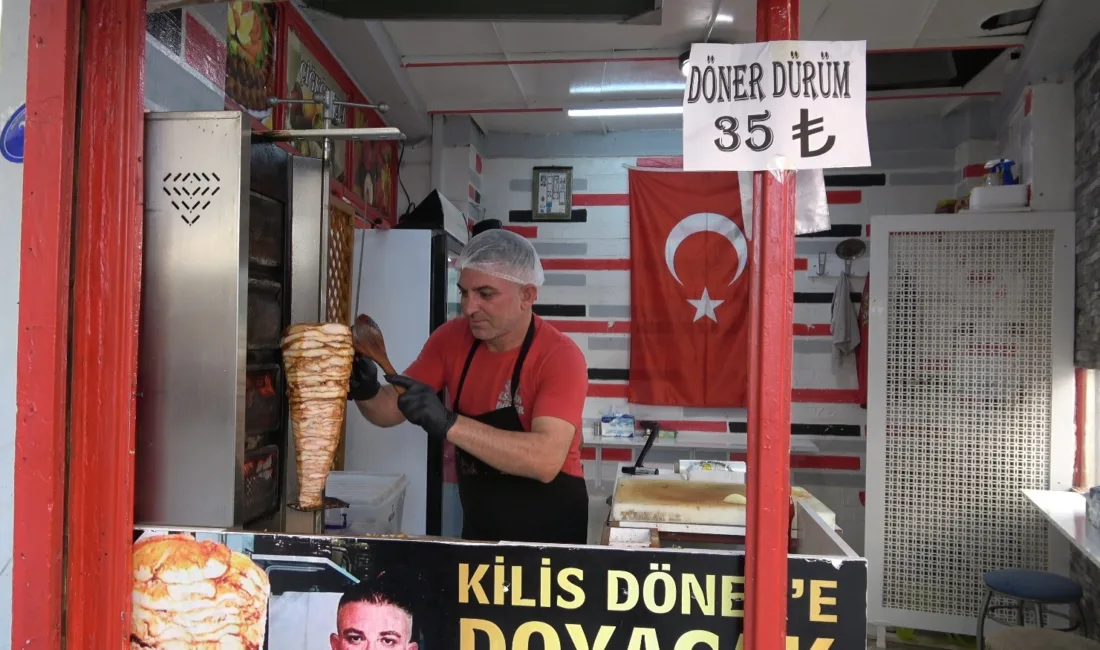 Kilis’te döner ustası Ali Karabalık, fiyat artışlarına rağmen 35 liradan