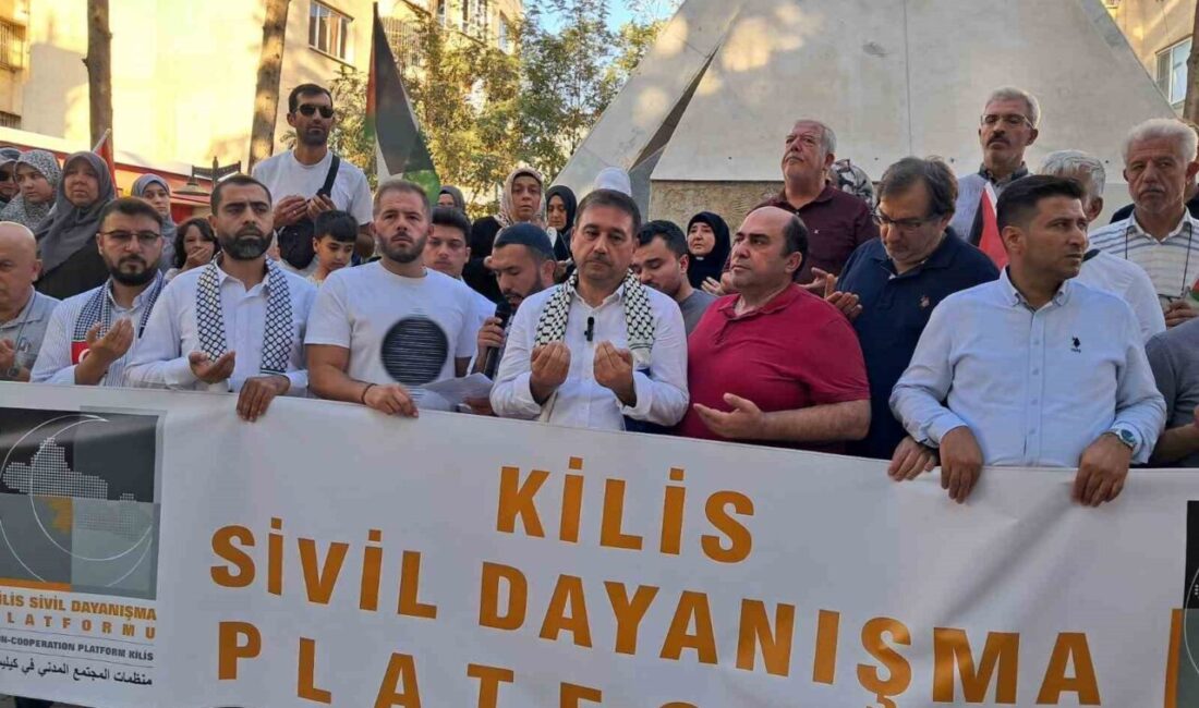 Kilis’te düzenlenen programla Gazze’ye destek çağrısı yapıldı. Kilis Şehitler Parkı’nda