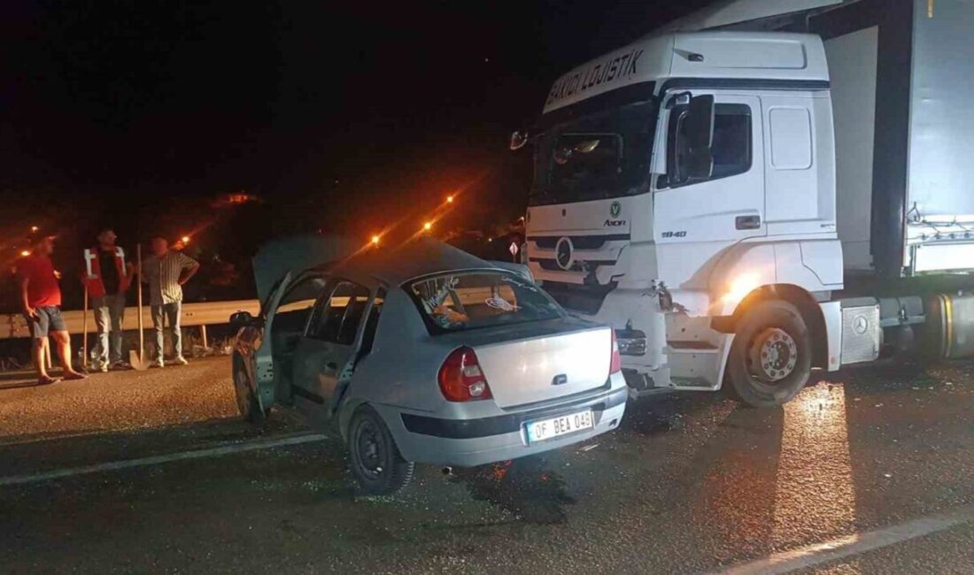 Kırıkkale’de tır ile otomobilin çarpışması sonucu meydana gelen trafik kazasında,