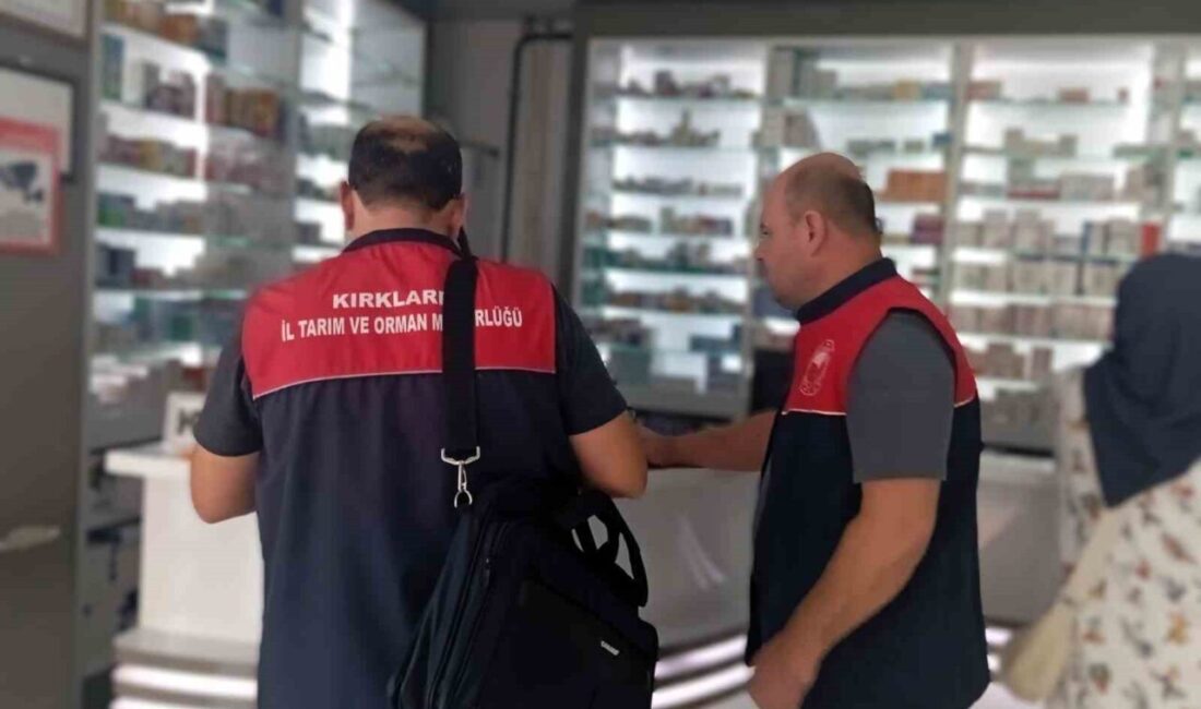Kırklareli’nde İl Tarım ve Orman Müdürlüğü ekiplerince eczanelere denetim yapıldı.