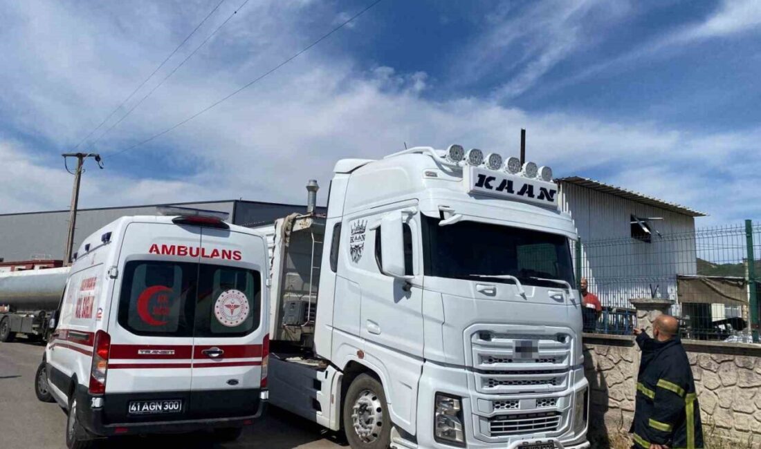 Kocaeli’nin Körfez ilçesinde damperini kaldırdığı kamyonun elektrik tellerine temas etmesi