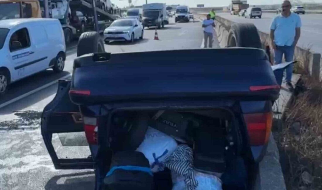 Kocaeli’nin Dilovası ilçesinde oto çekiciyle çarpışan otomobilin devrilmesi sonucu meydana