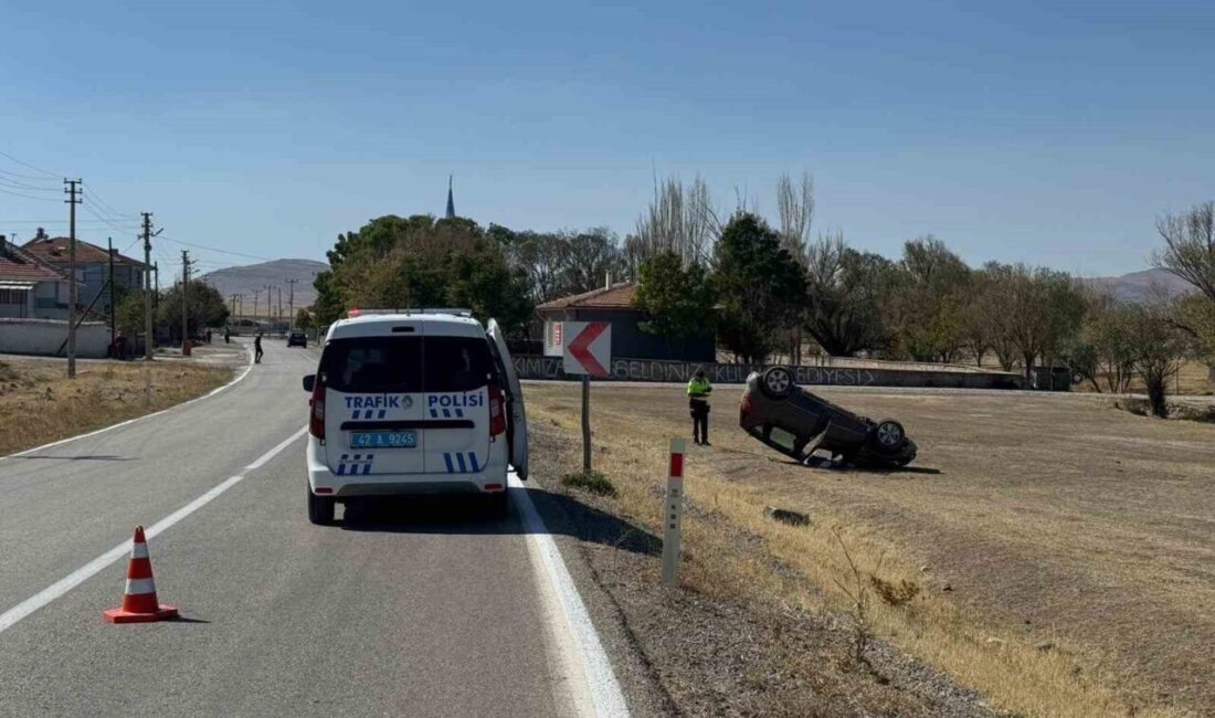 Konya’nın Kulu ilçesinde kontrolden çıkan otomobilin şarampole devrilmesi sonucu 4