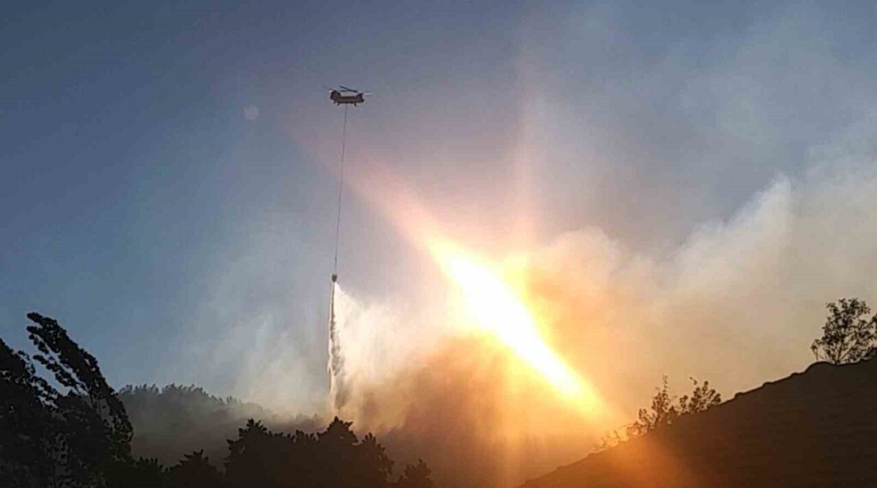 Muğla’nın Köyceğiz ilçesinde iki gündür devam eden orman yangınına gece
