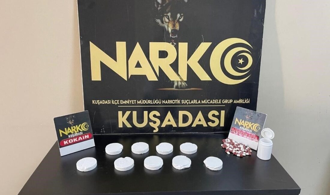 Aydın’ın Kuşadası ilçesinde narkotik ekipleri tarafından yapılan uyuşturucu operasyonunda 2