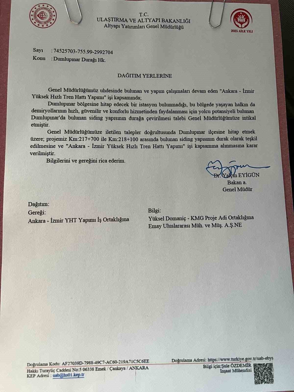 AK Parti Dumlupınar İlçe Başkanı Mehmet Işık, ilçede yapımı devam