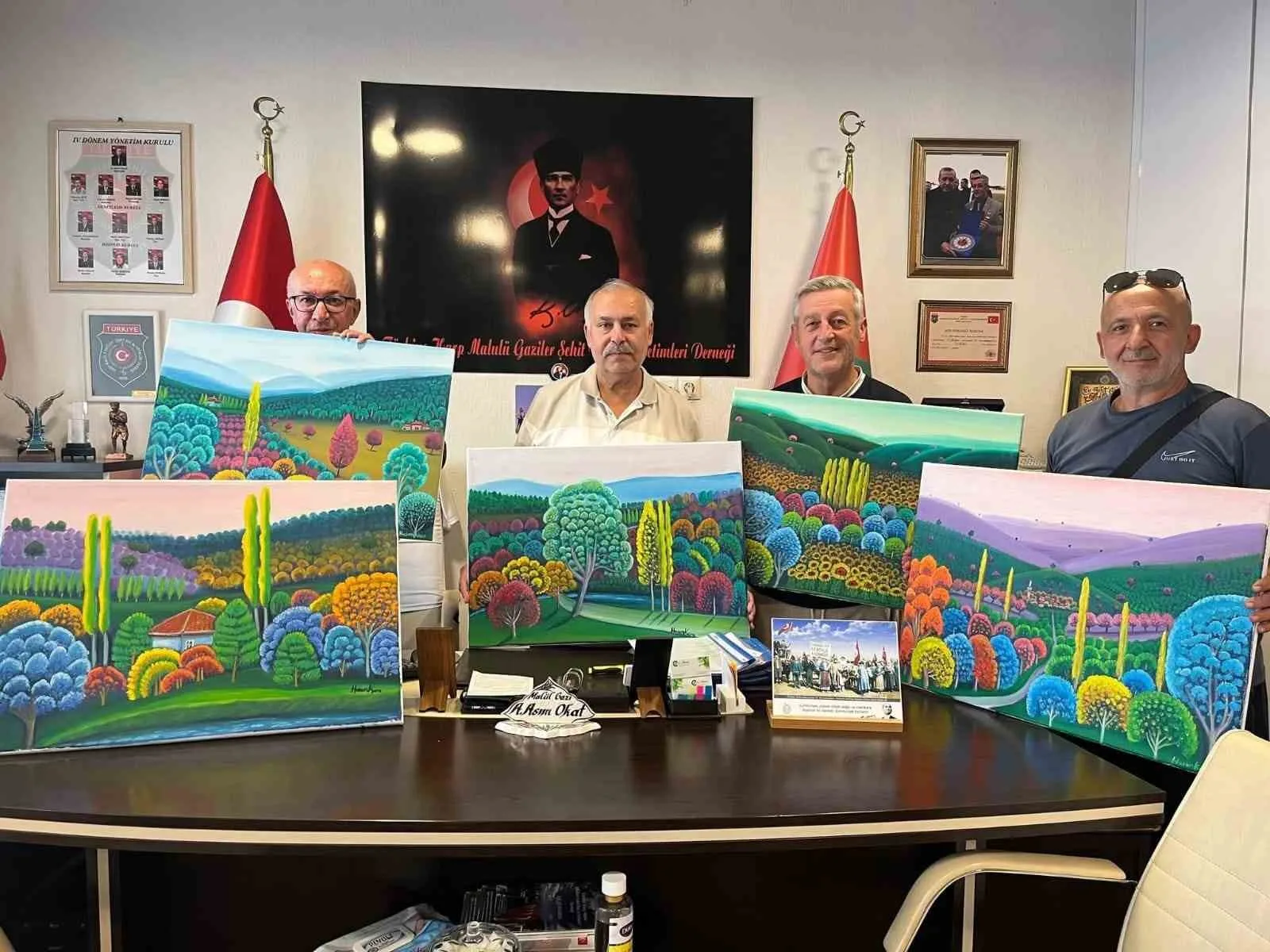 Emekli polis memuru ressam Hasan Kara, Harp Malulü Gaziler, Şehit,