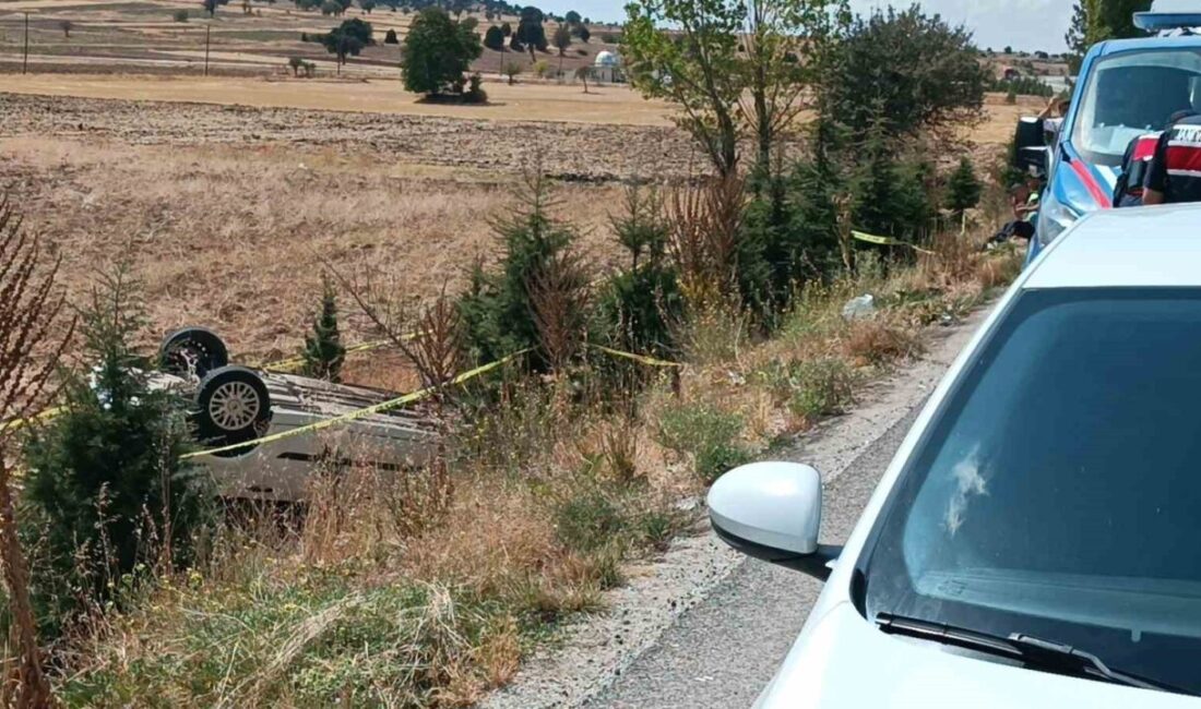 Kütahya’da yol kontrolü yapan jandarma, takla atan otomobilin altında kalıp