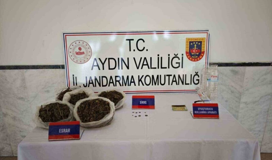 Aydın’ın Kuyucak ilçesinde düzenlenen operasyonda 1954 gram kubar esrar ele