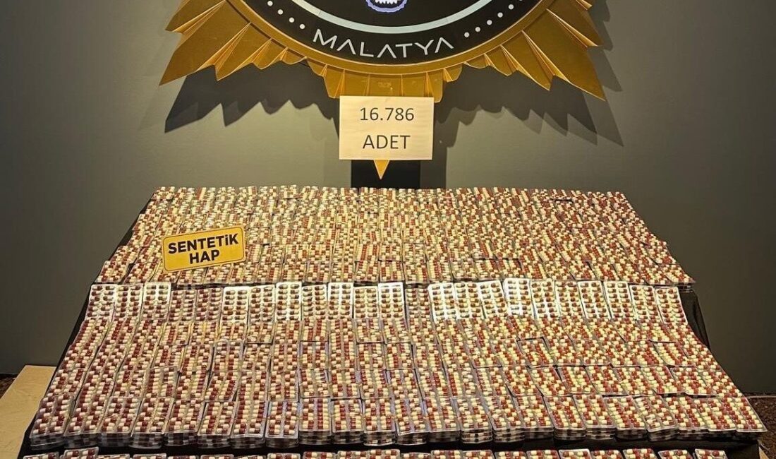 Malatya’da polis ekipleri tarafından düzenlenen operasyonda 16 bin 786 adet