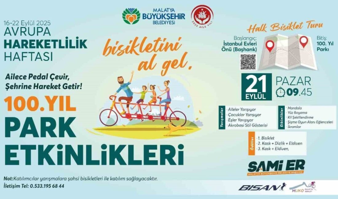 Malatya Büyükşehir Belediyesi, 16-22 Eylül tarihleri arasında kutlanan Avrupa Hareketlilik