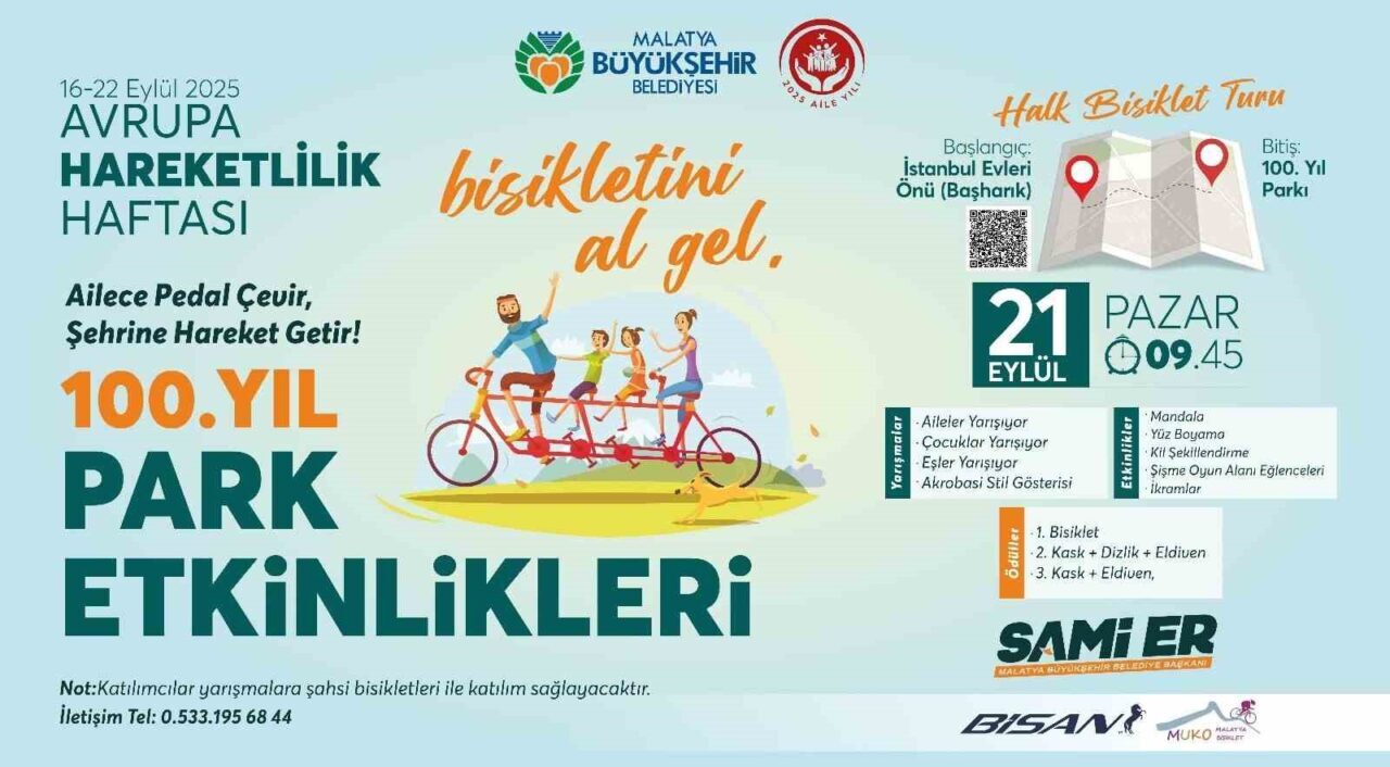 Malatya Büyükşehir Belediyesi, 16-22 Eylül tarihleri arasında kutlanan Avrupa Hareketlilik