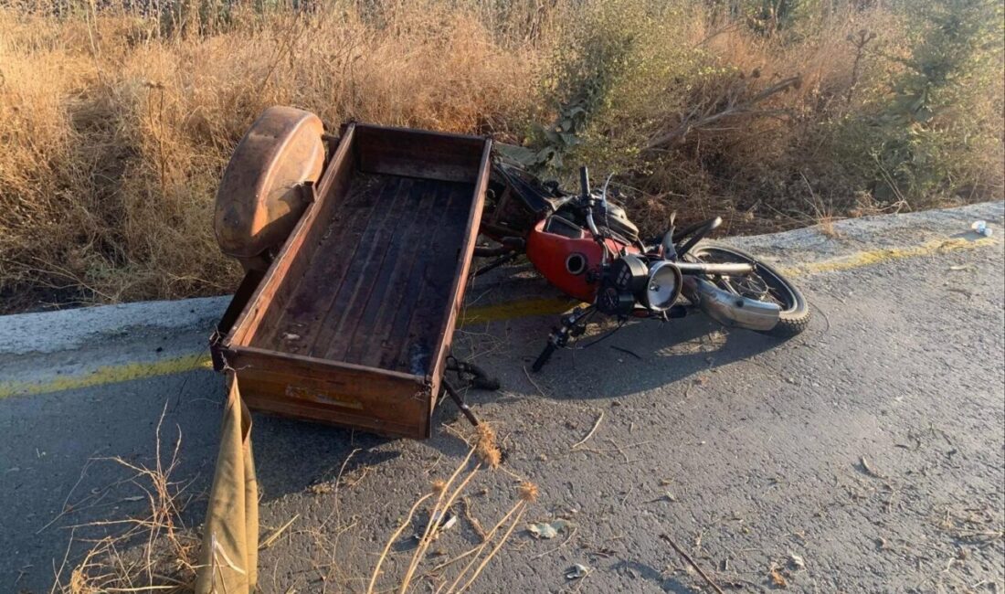 Manisa’nın Salihli ilçesinde kamyonet ile sepetli motosikletin çarpışması sonucu meydana