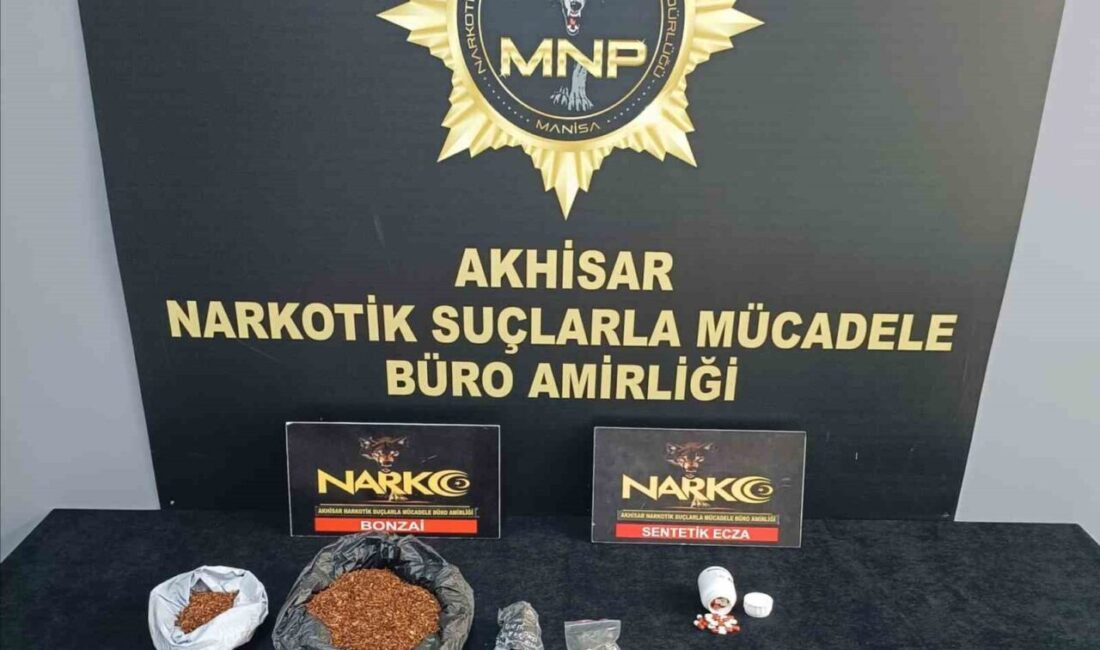 Manisa’nın Akhisar ilçesinde Akhisar Narkotik Suçlarla Mücadele Şube Müdürlüğü ekipleri