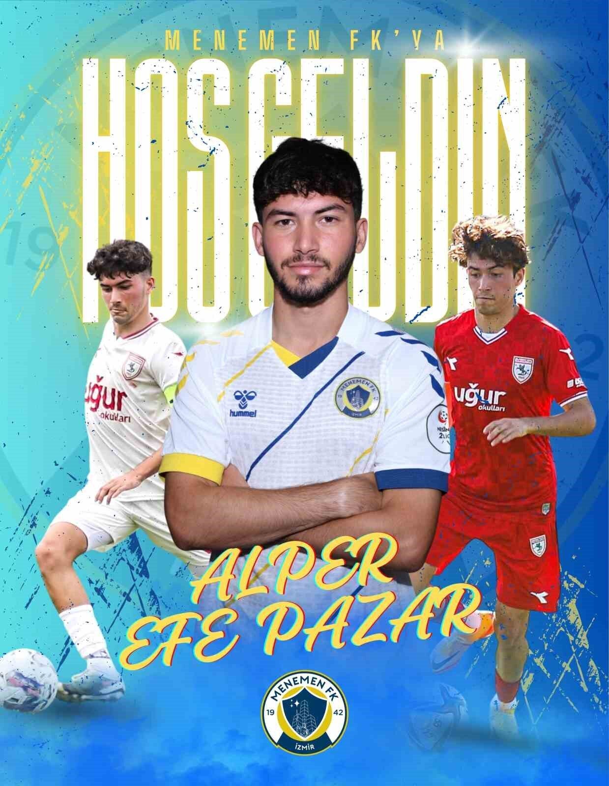 Menemen FK, Samsunspor’dan 20 yaşındaki orta saha oyuncusu Alper Efe