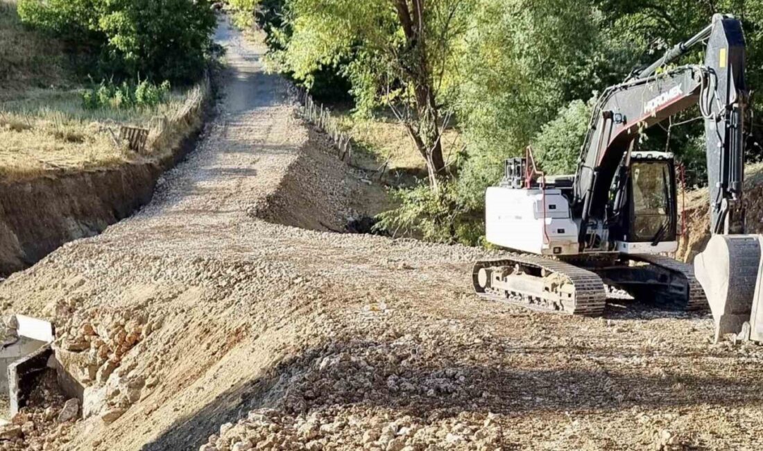 Muş İl Özel İdaresi tarafından kırsal bölgede yol genişletme, asfalt