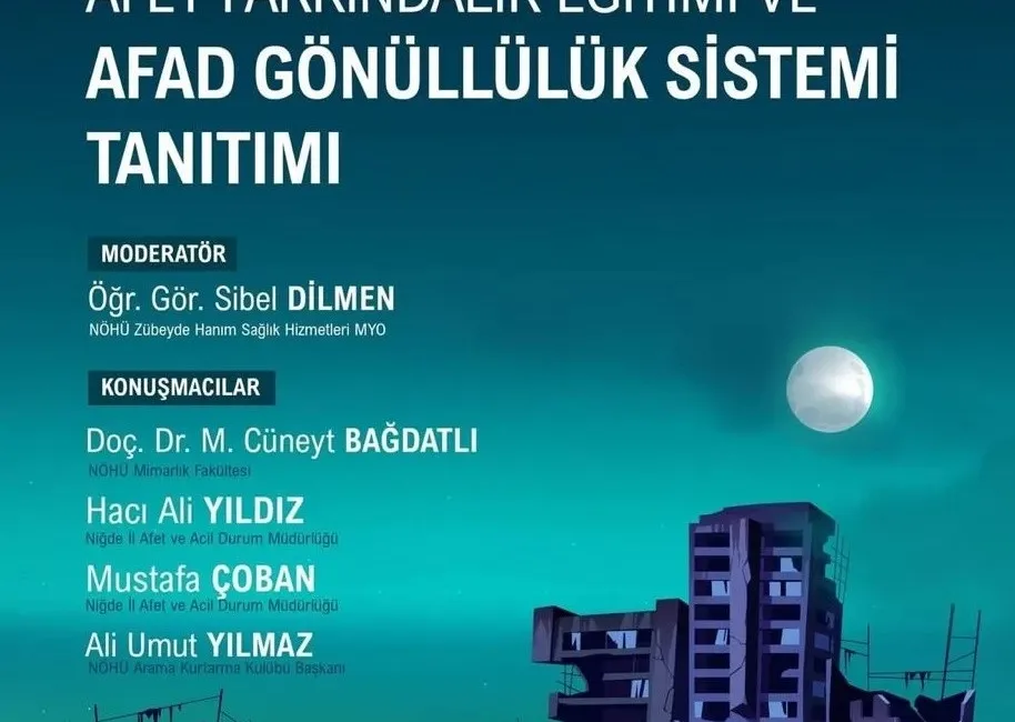 Niğde Ömer Halisdemir Üniversitesi (NÖHÜ); afet bilinci ve gönüllülük konularında