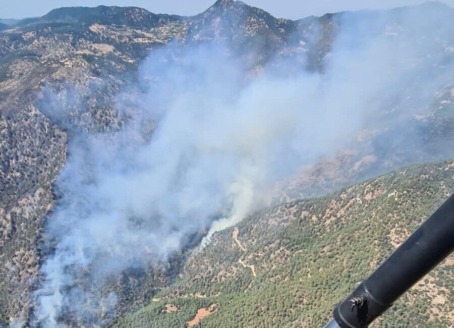 Denizli’nin Pamukkale ilçesinde, besihanenin etrafındaki kuru otları yakarak temizlemek isterken