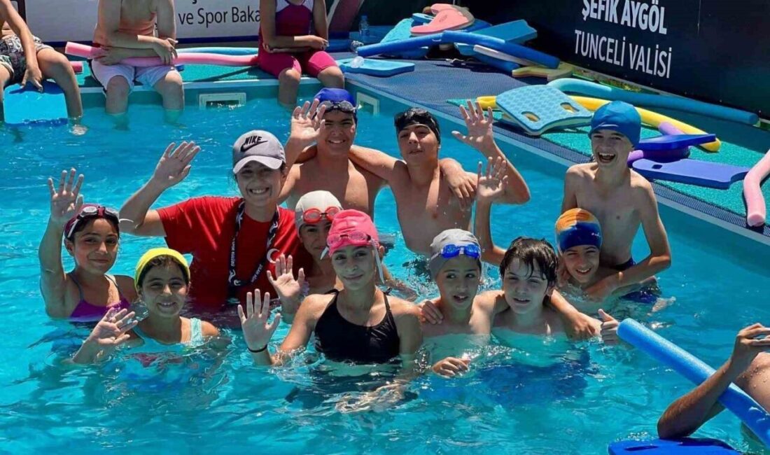 Tunceli’nin Pertek ilçesinde “Yüzme Bilmeyen Kalmasın” projesiyle çok sayıda çocuk