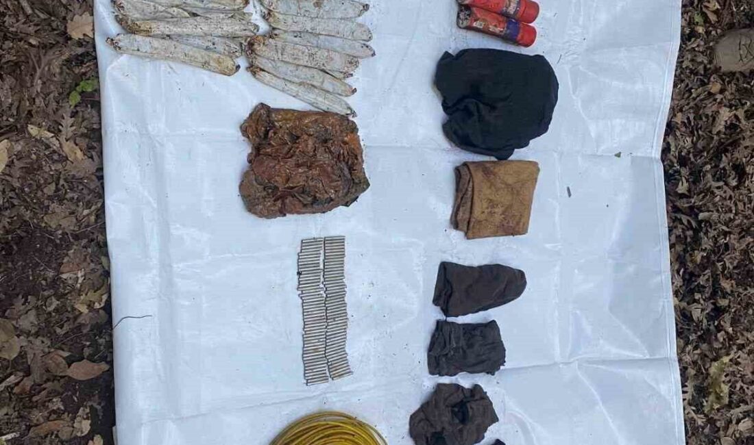 Hatay’da PKK/KCK tarafından geçmiş yıllarda kullanılan bir yaylada mevkiindeki depoda