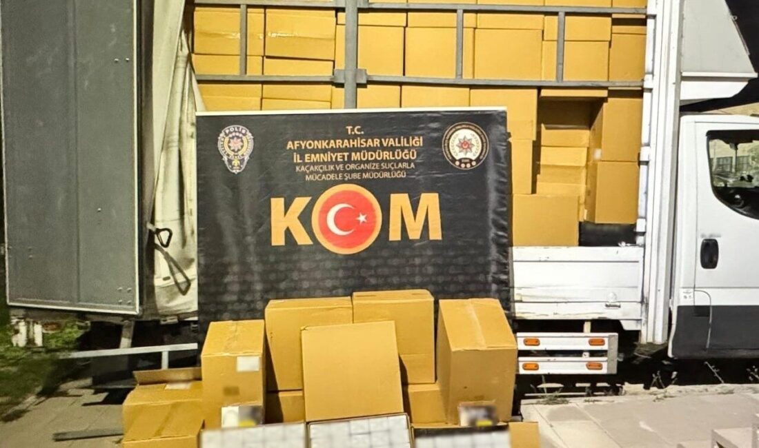 Afyonkarahisar’da polis tarafından gerçekleştirilen operasyonda 3 milyon 350 bin adet