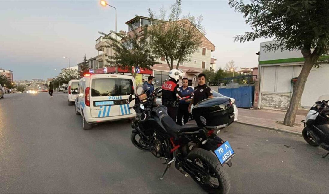 Karaman’da ‘dur’ ihtarına uymayan motosikletli ile polis arasında yaşanan kovalamaca