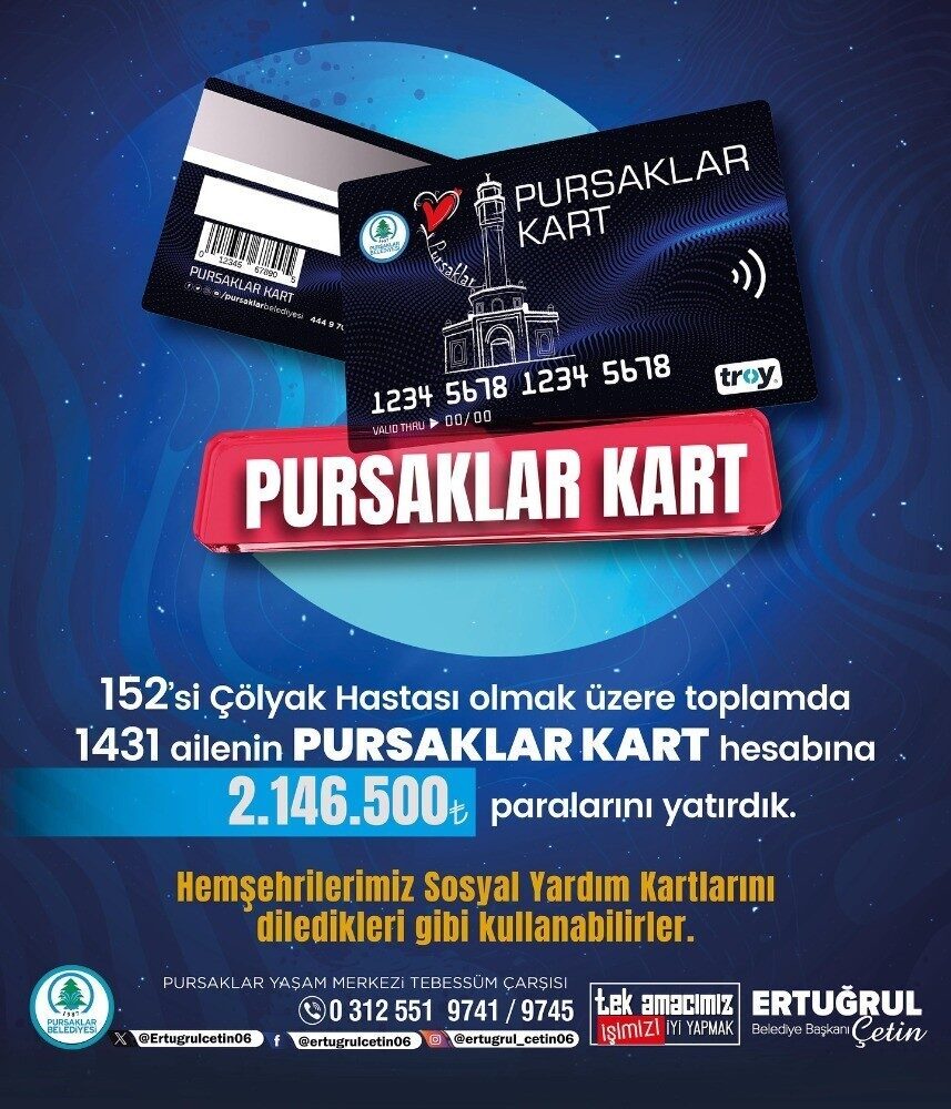 Pursaklar Belediyesi, sosyal belediyecilik anlayışı çerçevesinde ihtiyaç sahibi ailelere destek