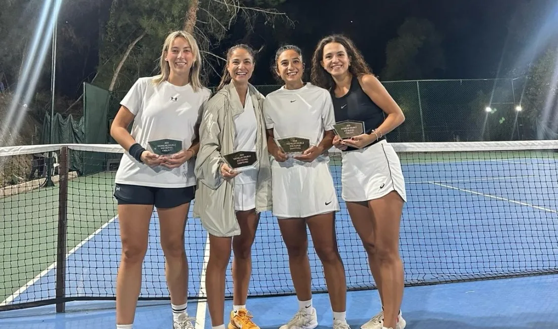 Manisa’nın Salihli ilçesinde kadın tenisçilerin kıyasıya mücadele ettiği Double Kadınlar