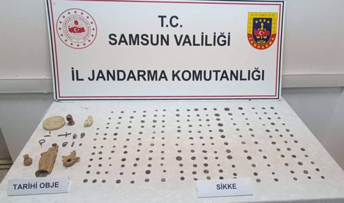 Samsun’un Çarşamba ilçesinde jandarma ekiplerince düzenlenen operasyonda tarihi eser niteliğinde