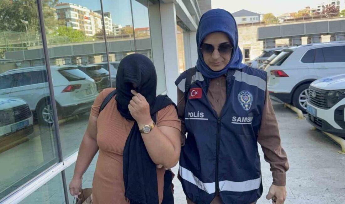 Samsun’da mağazadan giysi çalan kadın, polis tarafından gözaltına alınarak adliyeye