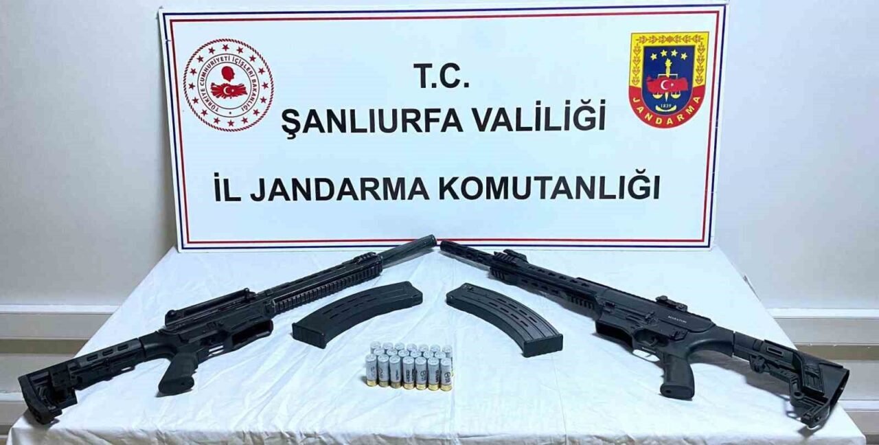 Şanlıurfa’da düzenlenen operasyonda 3 ruhsatsız av tüfeği ve 1 kurusıkı