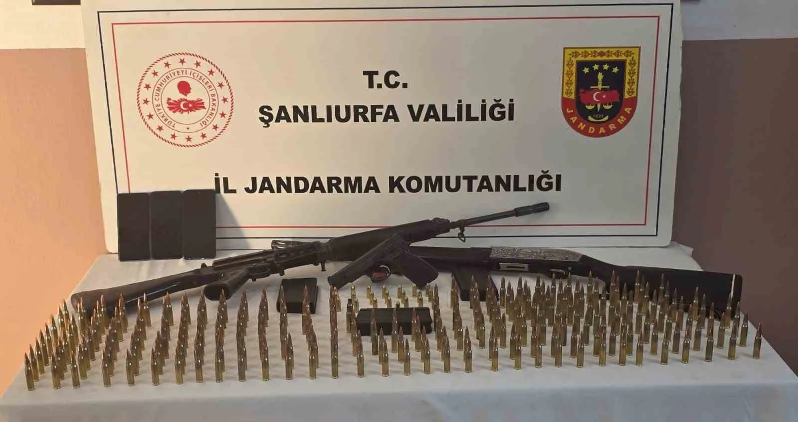 Şanlıurfa’nın Haliliye ilçesinde jandarma ekipleri tarafından yapılan operasyon kapsamında ruhsatsız