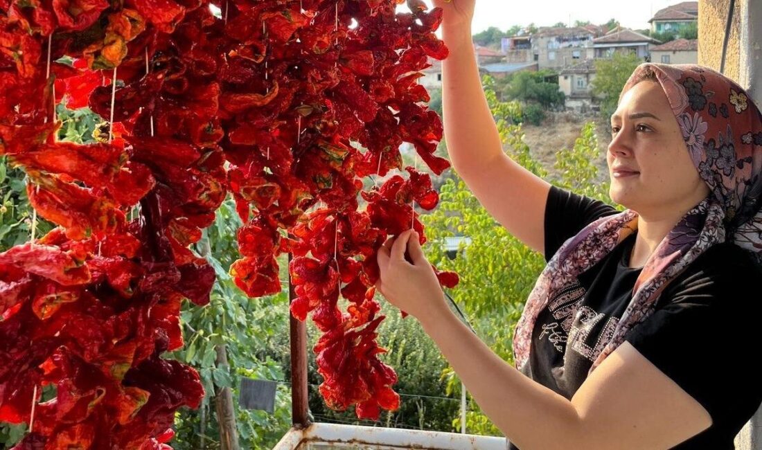 Manisa’nın Sarıgöl ilçesinde ev kadınları kışlık yiyeceklerini hazırlamaya başladı. Yaz