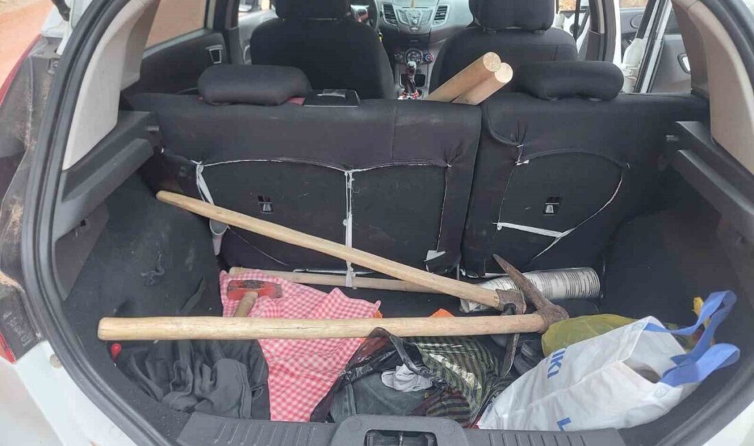 Yozgat’ın Sarıkaya ilçesinde yapılan operasyonda, define bulma umuduyla kaçak kazı