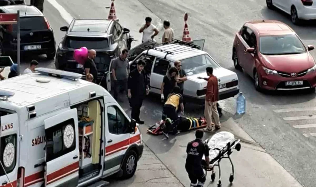Balıkesir’de şehir içi trafiğinin yoğun olarak seyrettiği cadde üzerinde zincirleme