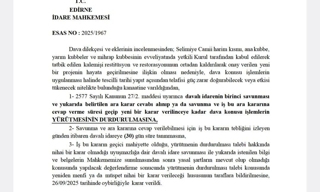 UNESCO Dünya Kültür Mirası Listesi’nde yer alan ve Mimar Sinan’ın
