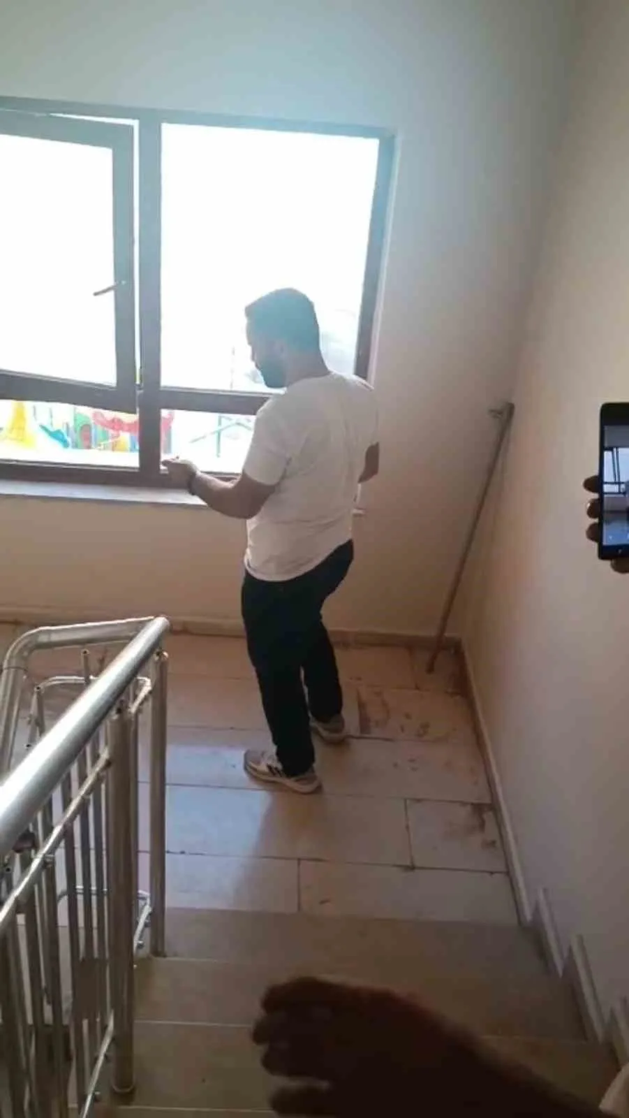 Şırnak merkezde bir apartmanın 4. katında görülen yılan, bina sakinlerini