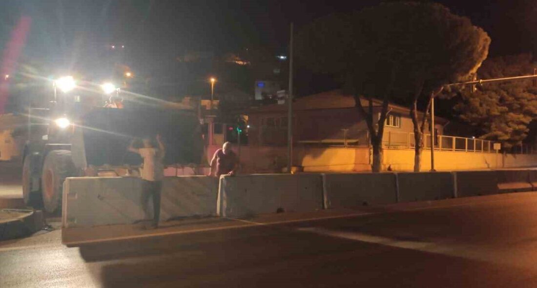 Söke’de Haziran ayı başında beton bariyerlerle kapatılan Sazlı Işıklı Kavşağı,