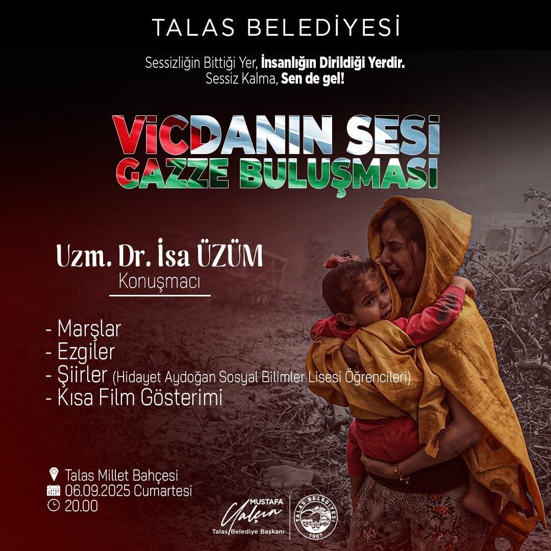 Talas Belediyesi, Gazze’de İsrail tarafından aylardır sürdürülen insanlık dramına dikkat