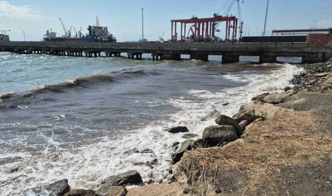 Marmara Denizi’nde etkili olan poyraz fırtınası sebebiyle Tekirdağ kıyılarında deniz