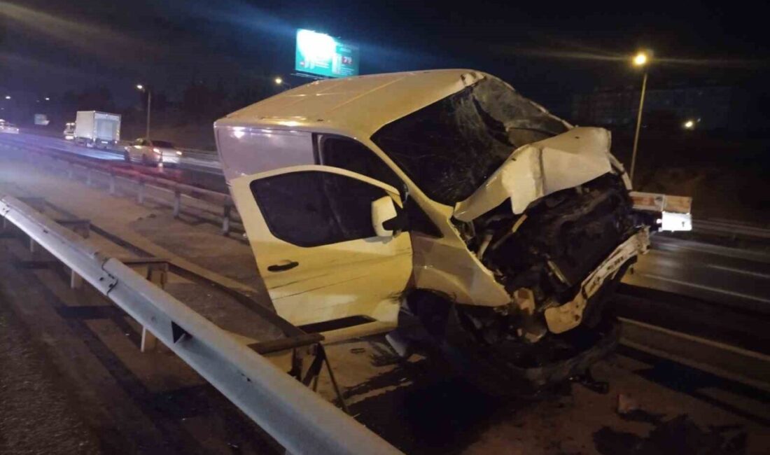 Tem Otoyolu Dudullu mevkiinde seyir halindeki panelvan kontrolden çıkarak bariyere