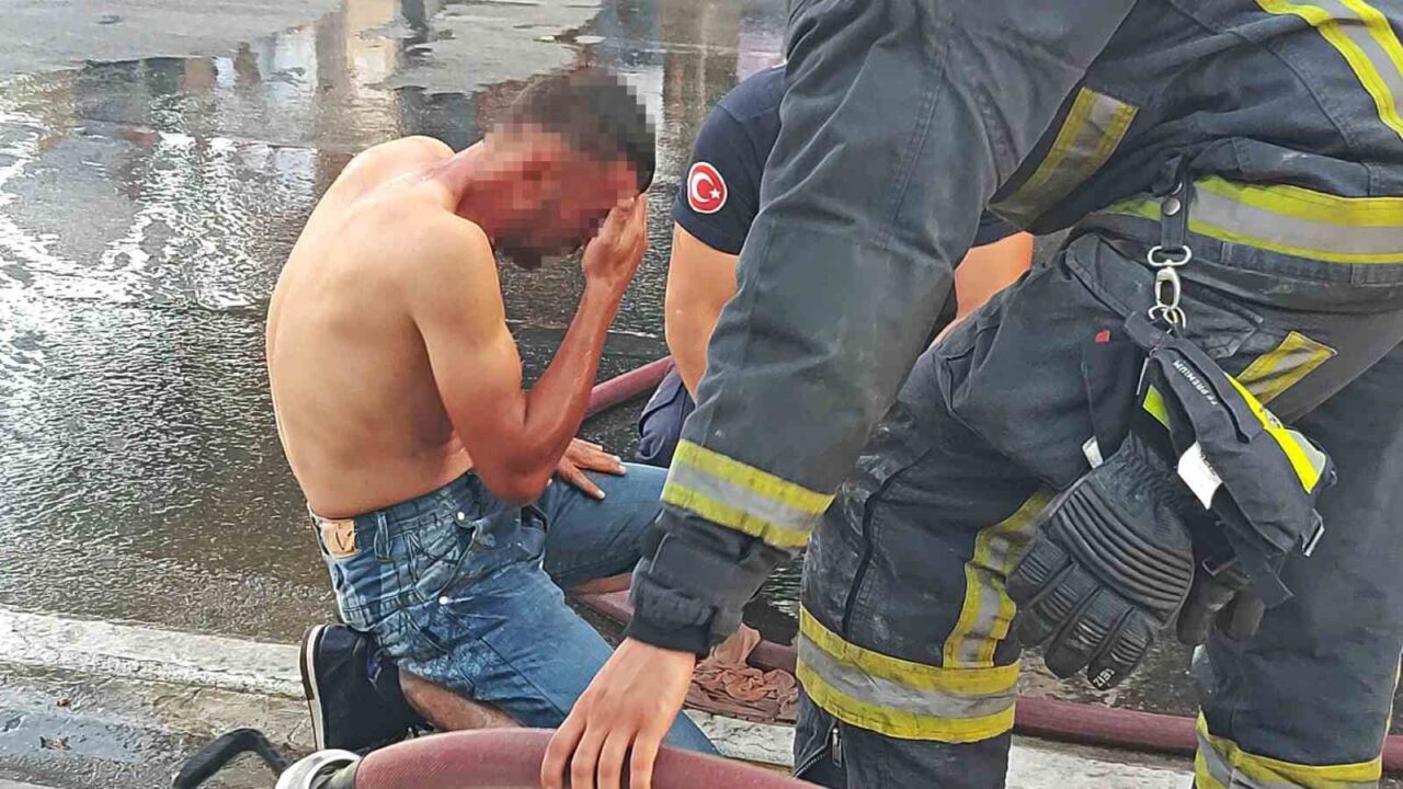 Antalya’da üzerine benzin dökerek kendisini yakacağını söyleyen genç, itfaiye ekiplerini