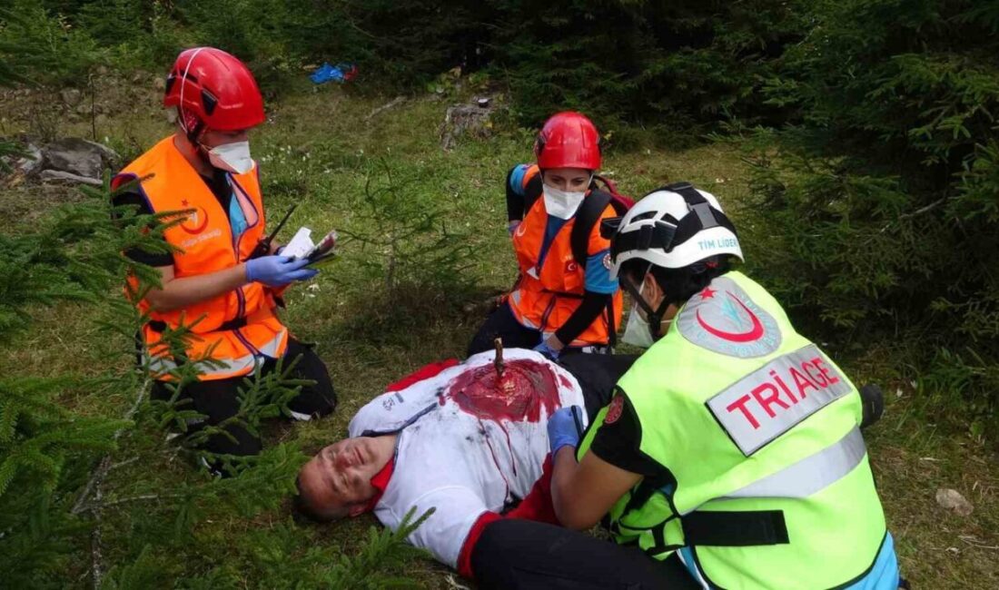 Trabzon’un Akçaabat ilçesine bağlı Kayabaşı Yaylası’nda Ulusal Medikal Kurtarma Ekibi