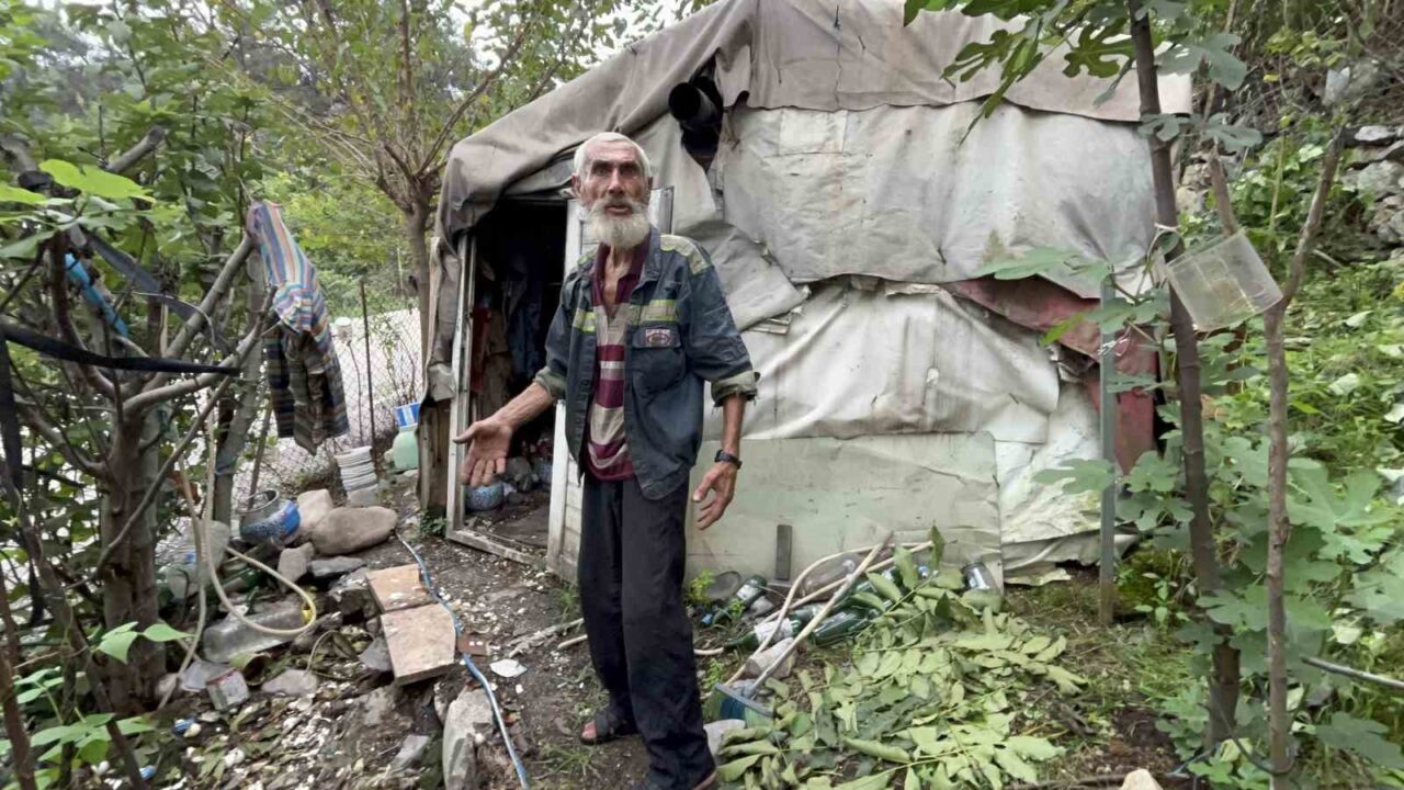 Hatay’da uzun yıllardır yalnız başına çadırda yaşayan ve ısrarlara rağmen